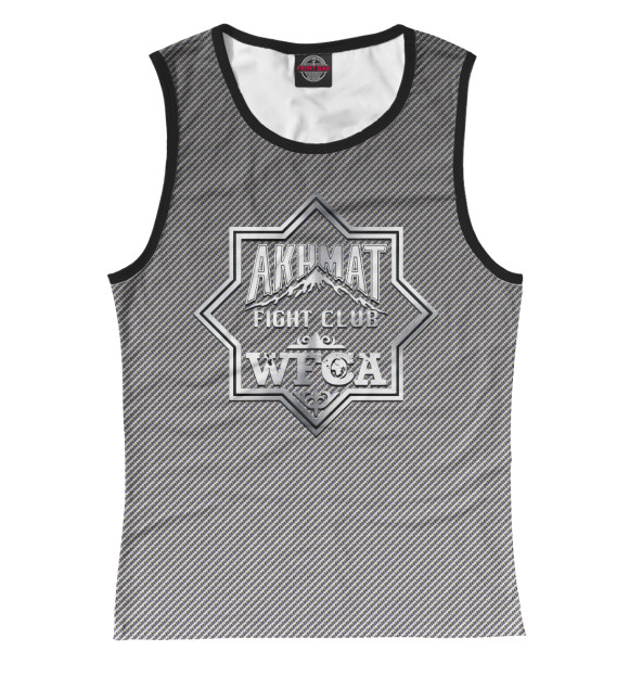 Майка для девочки с изображением Akhmat carbon цвета Белый