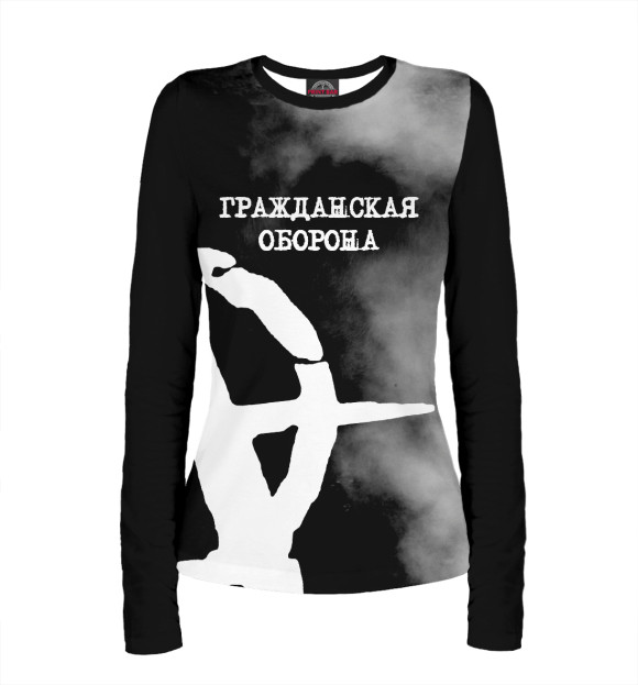 Женский лонгслив с изображением Гражданская оборона цвета Белый