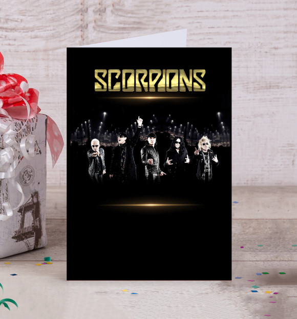 Открытка с притом Scorpions цвета Белый Открытка с изображением Scorpions цвета Белый