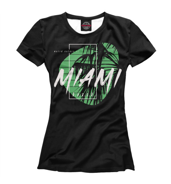 Женская футболка с изображением Miami beach цвета Белый