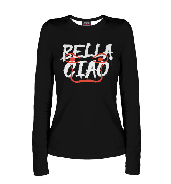 Женский лонгслив с изображением Bella Ciao цвета Белый