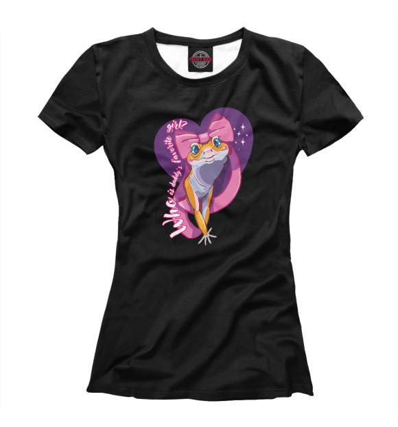 Женская футболка с изображением Girl (black) цвета Белый