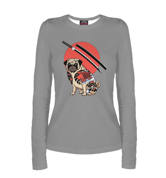 Женский лонгслив с изображением Yakuza цвета Белый