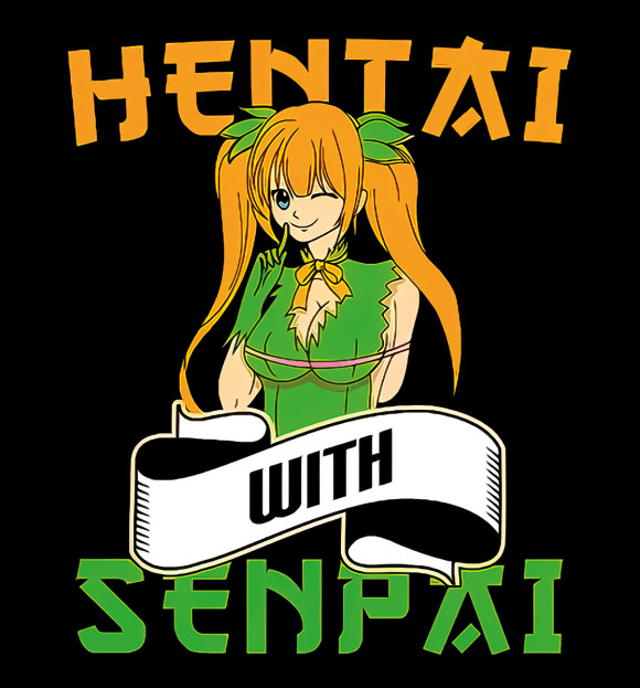 Женская футболка с изображением Senpai цвета Белый