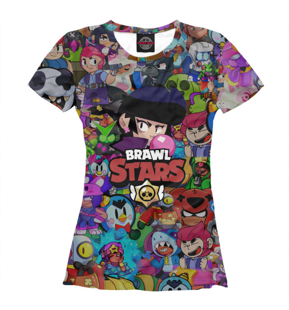Женская футболка с изображением Brawl Stars:Bibi цвета Белый