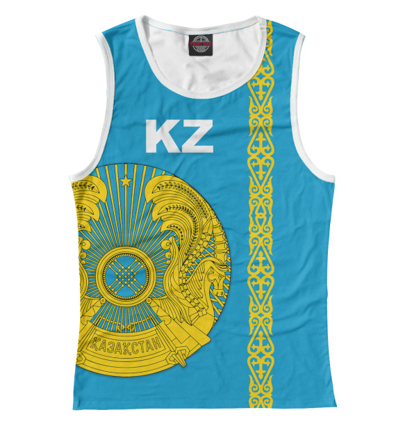 Женская майка с изображением Казахстан цвета Белый