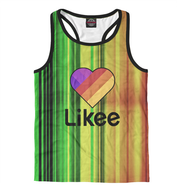 Мужская майка-борцовка с изображением Likee цвета Белый