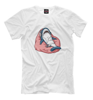 Мужская футболка Акула розовая