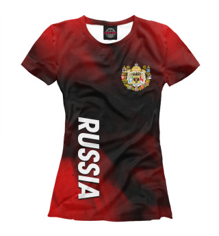Женская футболка Russia | Россия + (grunge)
