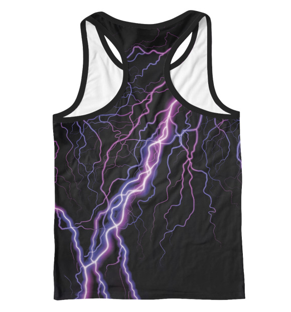 Мужская майка-борцовка с изображением Неоновый лев Валерий цвета Белый