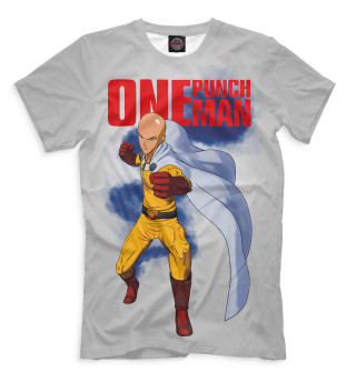Мужская футболка One-Punch Man сайтама серый