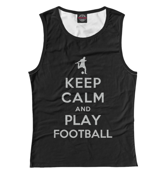 Женская майка с изображением Play Football цвета Белый