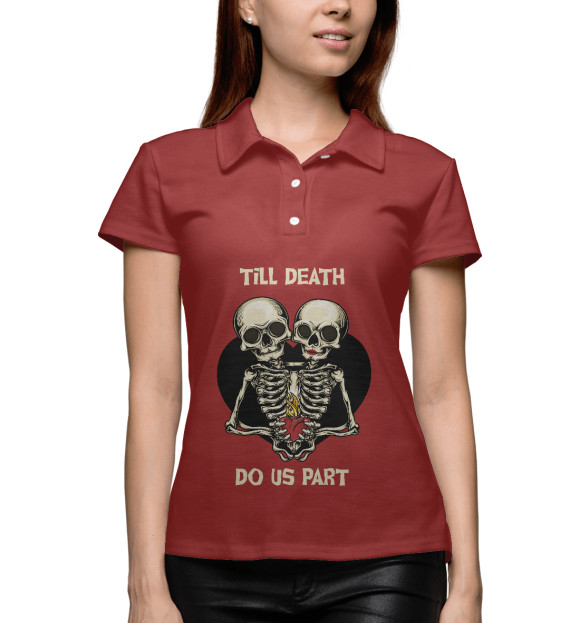 Женское поло с изображением До гроба цвета Белый