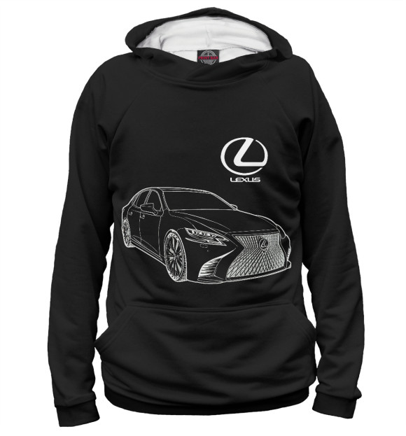 Худи для девочки с изображением Lexus / Лексус цвета Белый