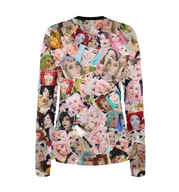 Женский лонгслив с изображением Belle Delphine цвета Белый