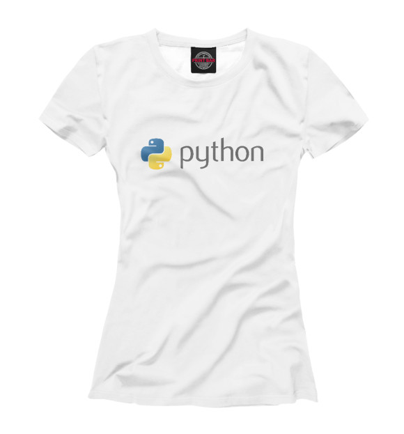 Футболка для девочек с изображением Python Logo цвета Белый