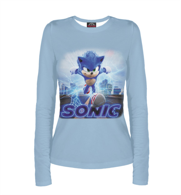 Женский лонгслив с изображением Sonic цвета Белый