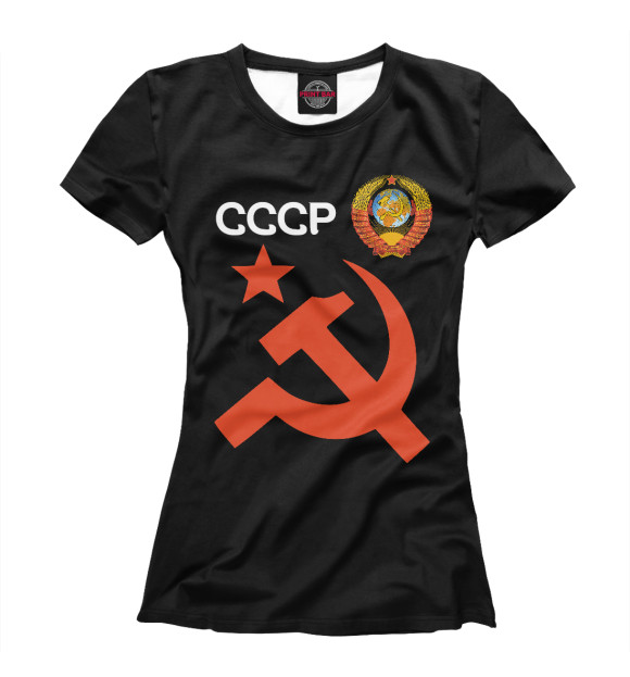 Женская футболка с изображением Советский союз цвета Белый
