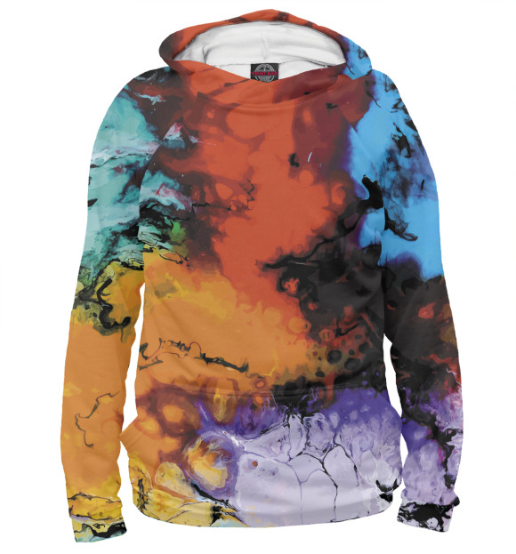 Мужское худи с изображением Color цвета Белый