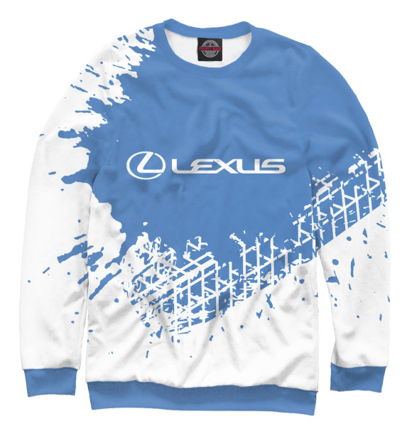 Мужской свитшот с изображением Lexus / Лексус цвета Белый