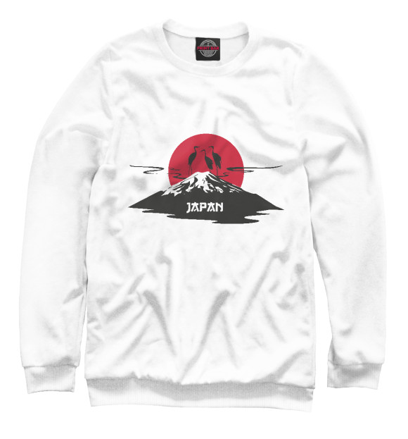 Мужской свитшот с изображением Japan цвета Белый