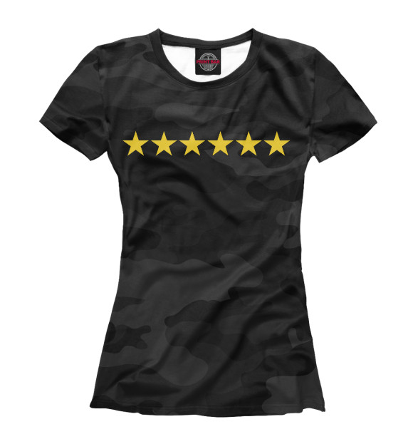 Женская футболка с изображением 6 звёзд цвета Белый