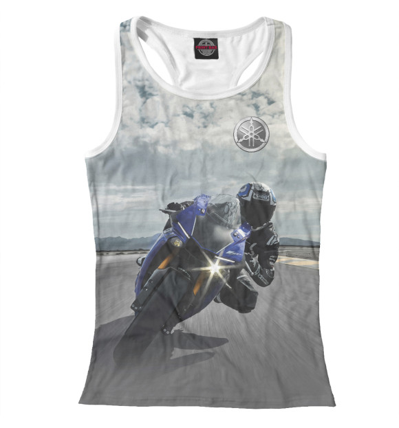 Женская майка-борцовка с изображением Yamaha цвета Белый