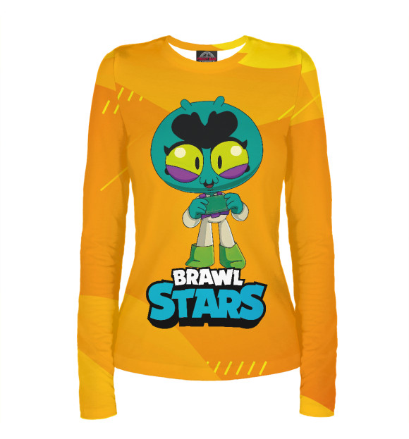 Женский лонгслив с изображением BrawlStars Eve Ева цвета Белый