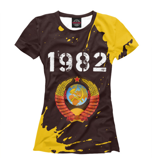 Женская футболка с изображением 1982 + СССР цвета Белый