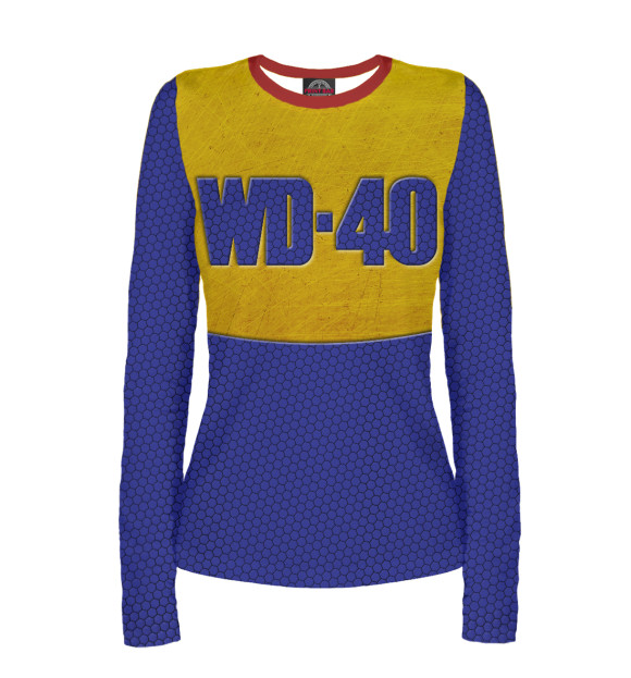 Женский лонгслив с изображением WD-40 цвета Белый