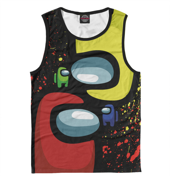 Мужская майка с притом Among Us цвета Белый Мужская майка с изображением Among Us цвета Белый