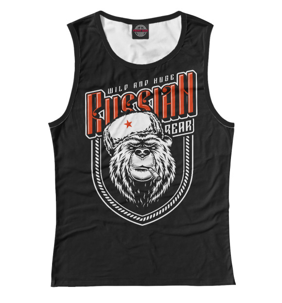 Майка для девочки с изображением Русский миша цвета Белый