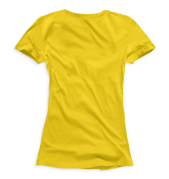 Женская футболка с изображением BTS логотип желтый цвета Белый