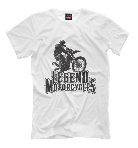 Мужская футболка с изображением Legend motorcycles цвета Белый