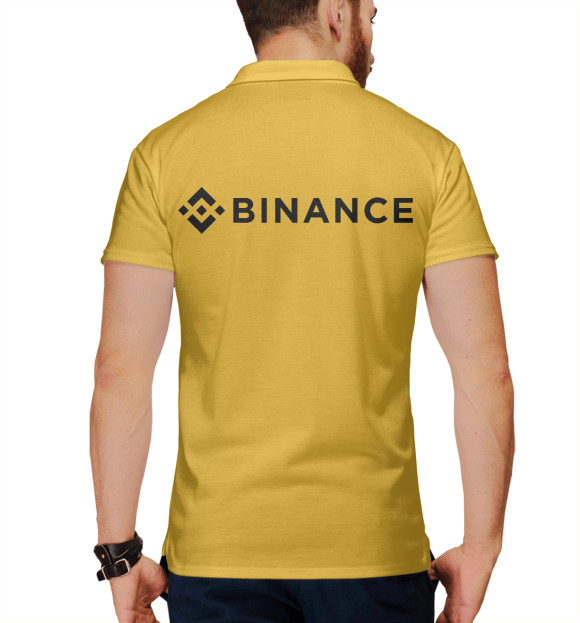 Мужское поло с изображением Binance цвета Белый