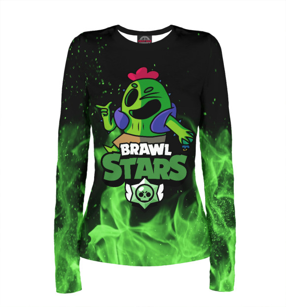 Женский лонгслив с изображением Brawl Stars цвета Белый