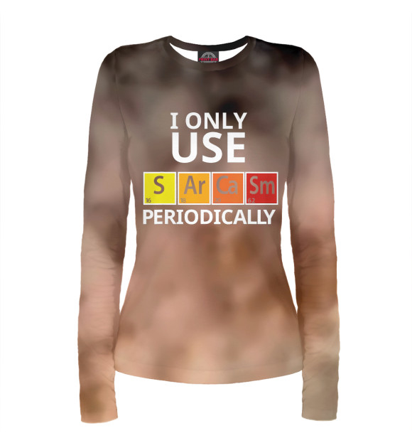 Женский лонгслив с изображением I Only Use Sarcasm цвета Белый