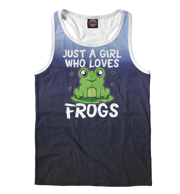 Мужская майка-борцовка с изображением Just A Girl Who Loves Frogs цвета Белый