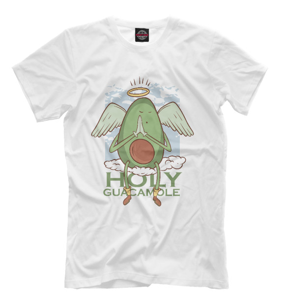 Мужская футболка с изображением Holy guacamole цвета Белый
