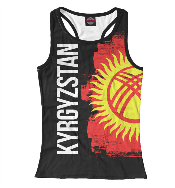 Женская майка-борцовка с изображением Киргизия цвета Белый