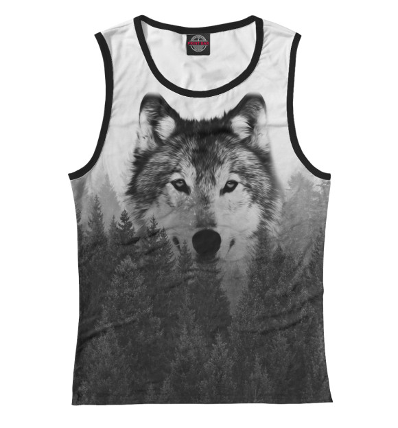 Майка для девочки с изображением Волк цвета Белый