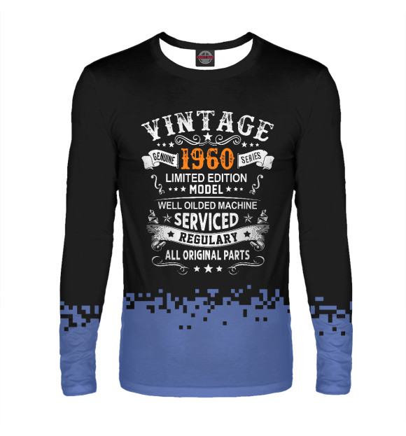 Мужской лонгслив с изображением Vintage 1960 цвета Белый