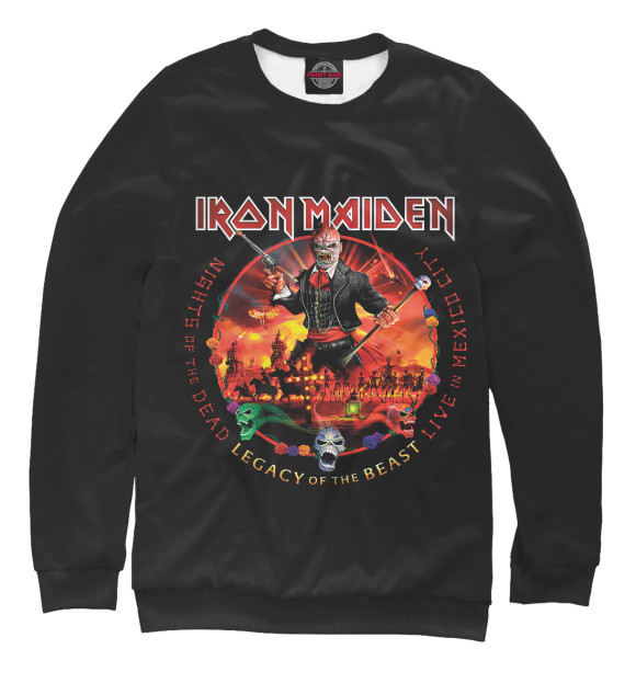 Свитшот для мальчиков с изображением Iron Maiden цвета Белый