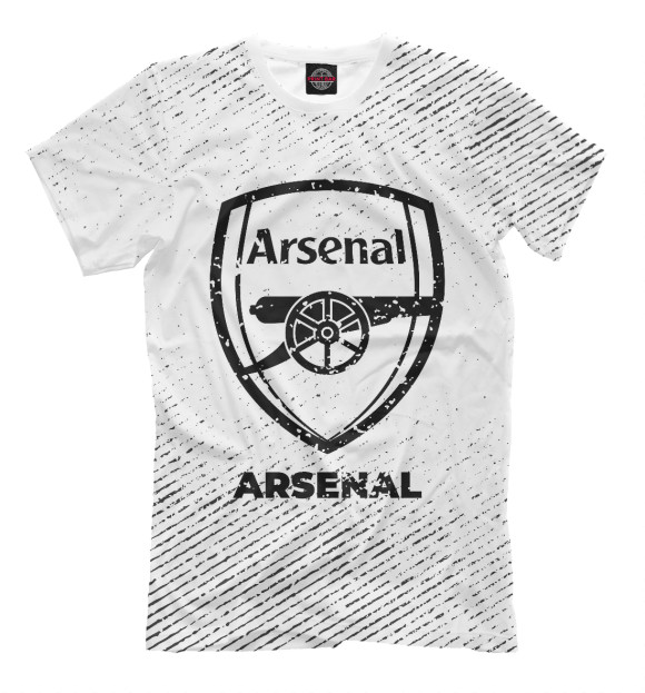 Футболка для мальчиков с изображением Arsenal гранж светлый цвета Белый