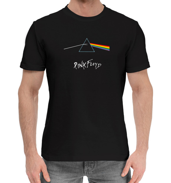 Мужская хлопковая футболка с изображением Pink Floyd цвета Черный