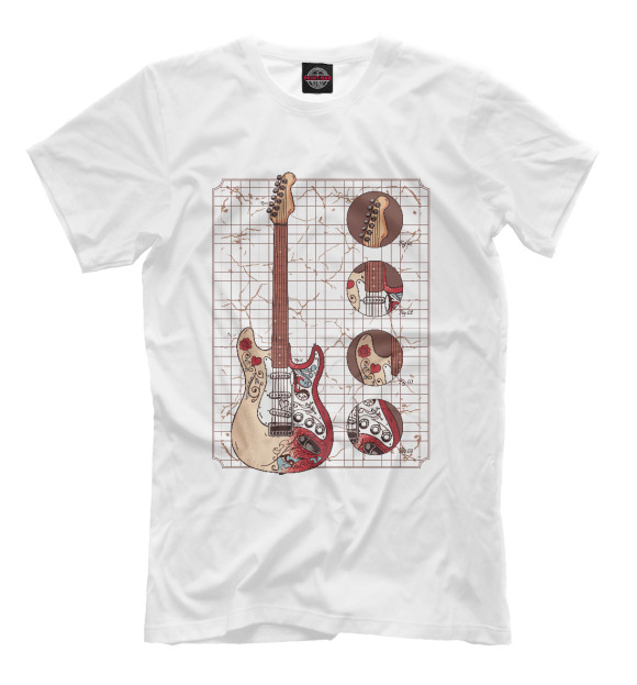 Мужская футболка с изображением Monterey Stratocaster цвета Белый