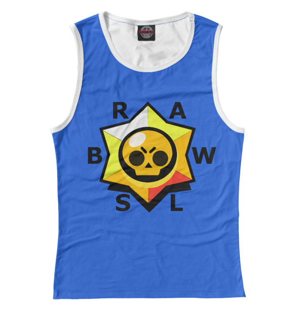 Женская майка с изображением Brawl Stars -Череп цвета Белый