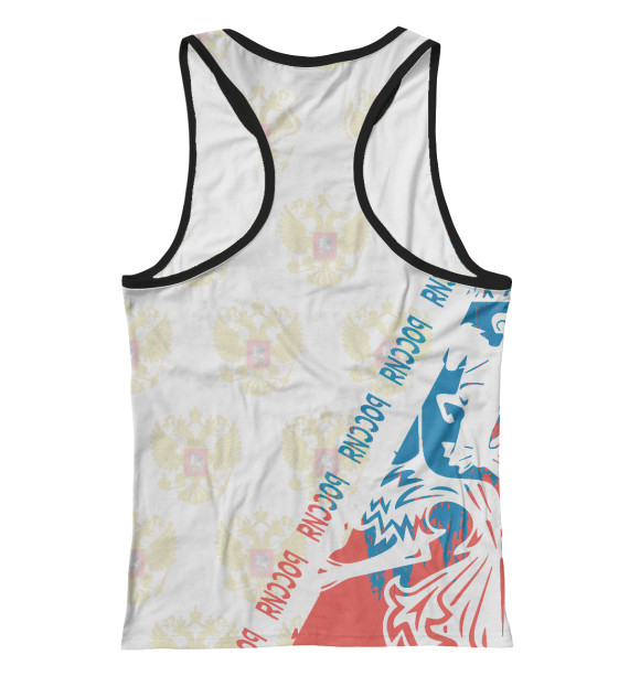 Женская майка-борцовка с изображением Символика РФ ДИМА цвета Белый