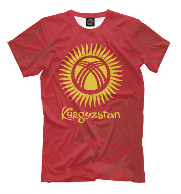 Мужская футболка с изображением Киргизия цвета Белый