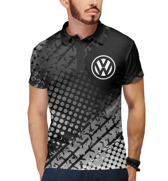 Мужское поло с изображением Volkswagen цвета Белый